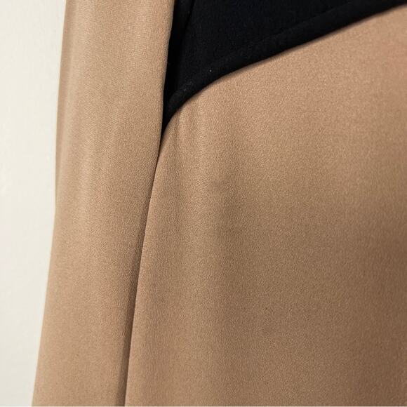 Tibi New York Tan Black Color Block Shift Dress Size 6 Long Sleeve Camel‎ - Picture 7 of 11